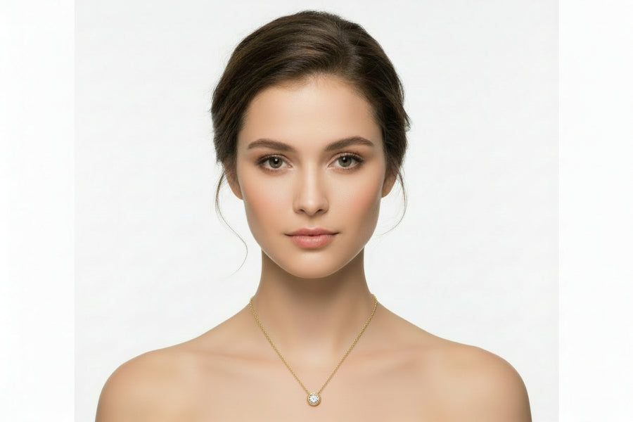 The Pink Box Solitaire Pendant