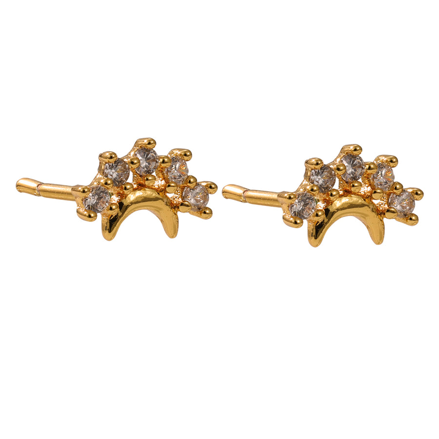 The Pink Box Tiny Moon & Stars Earrings