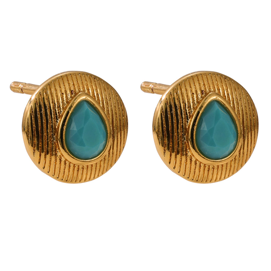 The Pink Box Turquoise Stone Earrings