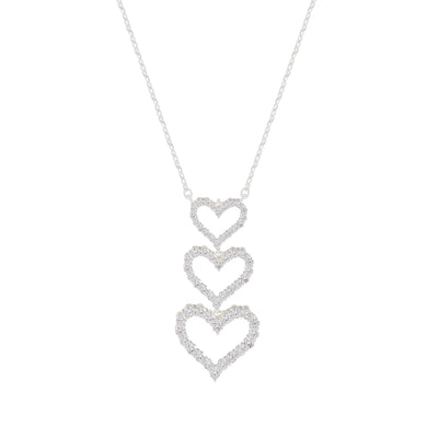 Three Heart Drop Necklace