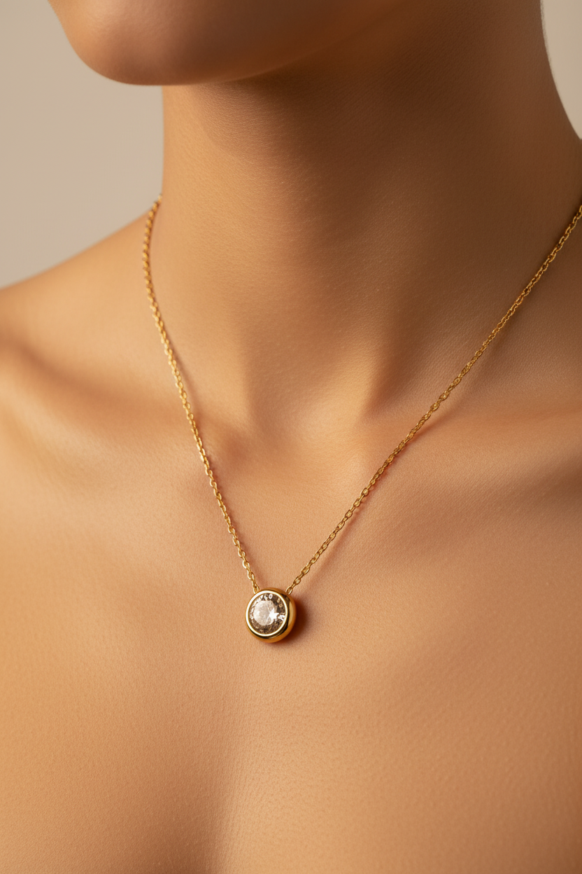 The Pink Box Solitaire Pendant