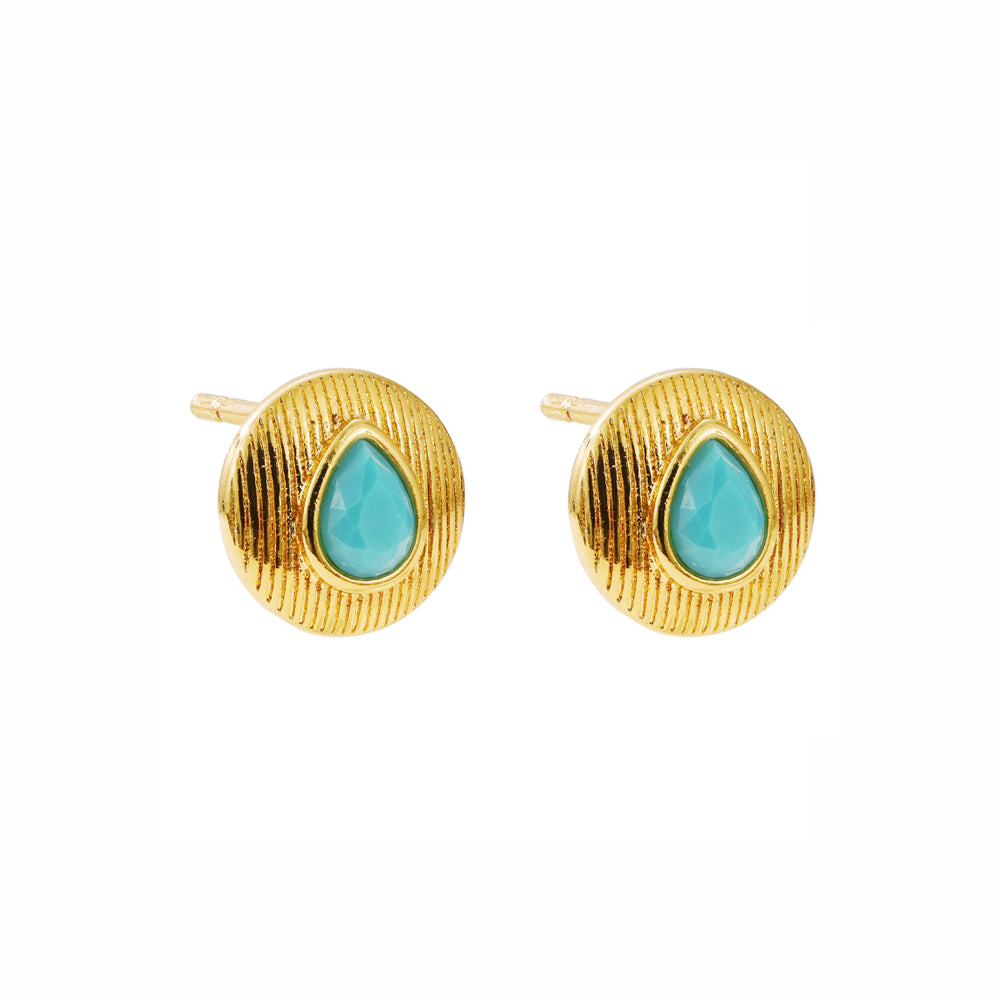 The Pink Box Turquoise Stone Earrings