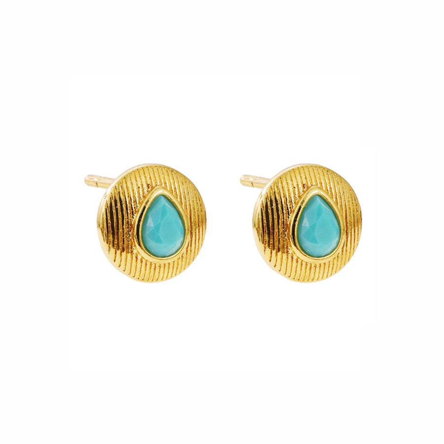 The Pink Box Turquoise Stone Earrings