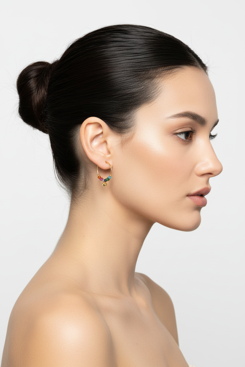 The Pink Box Mixed Semi Precious Stones Earrings