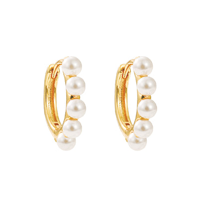 The Pink Box Faux Pearl Hoops