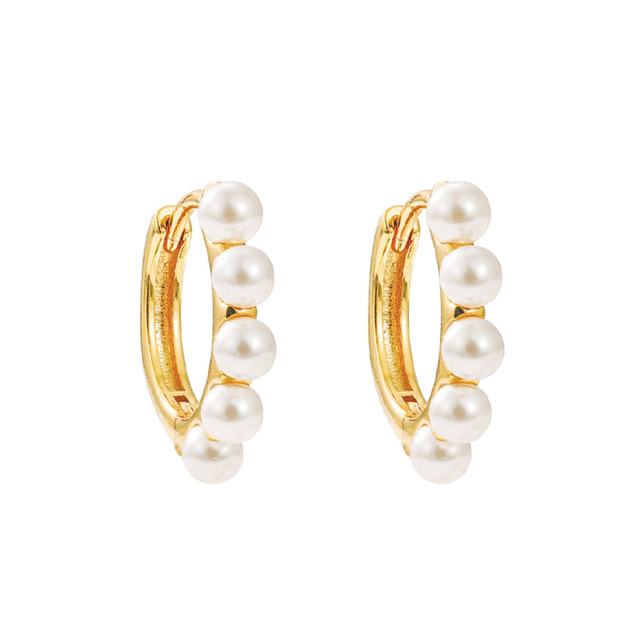 The Pink Box Faux Pearl Hoops