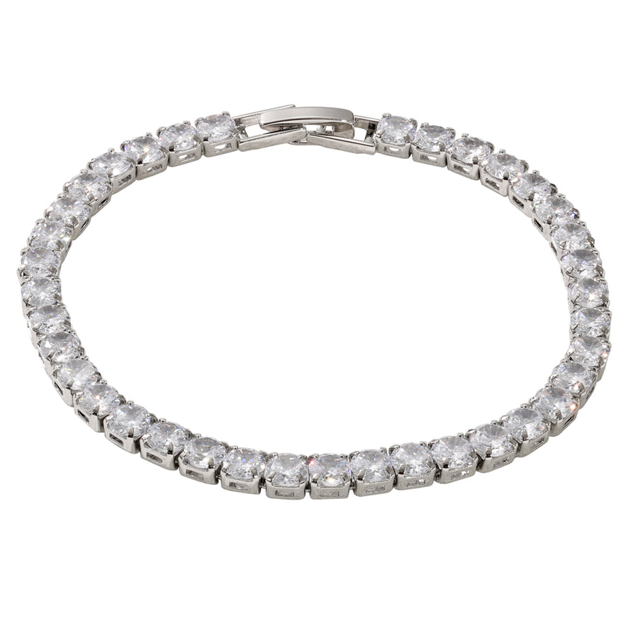 Tennis Bracelet, Rhodium 4mm