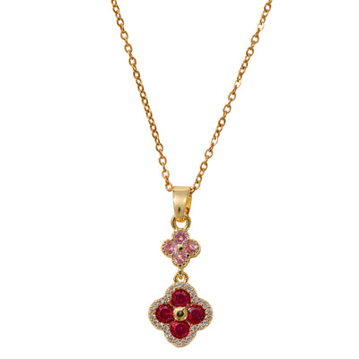 Pink & Rose Clover Pendant