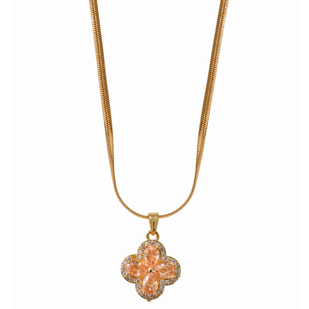 Golden Shadow Clover Pendant