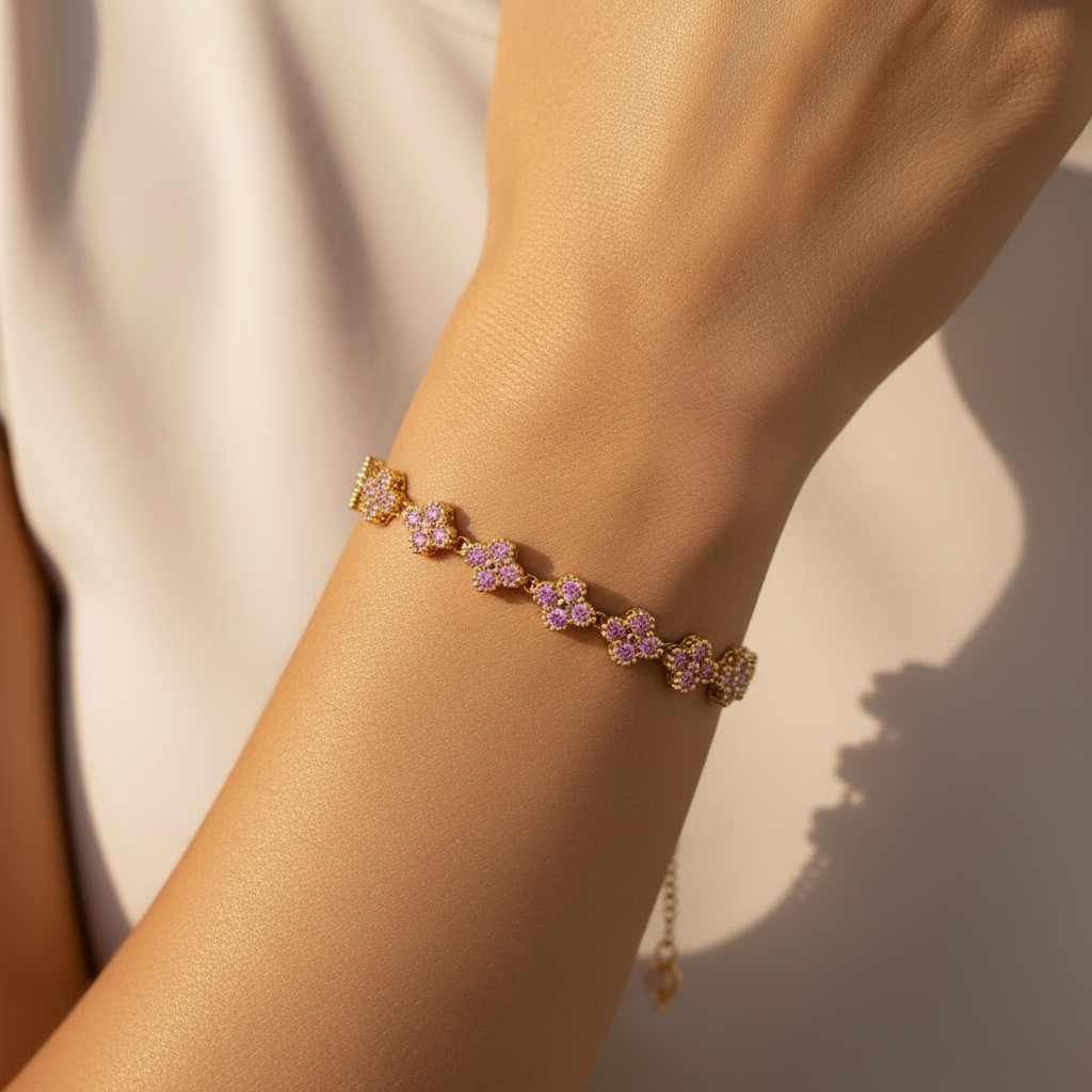 Pink Clover Bracelet