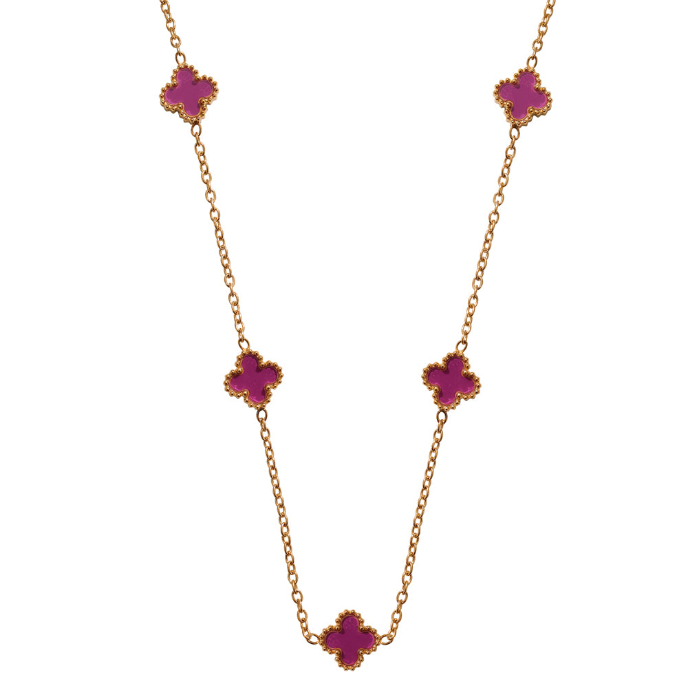 Lavender Clover Necklace