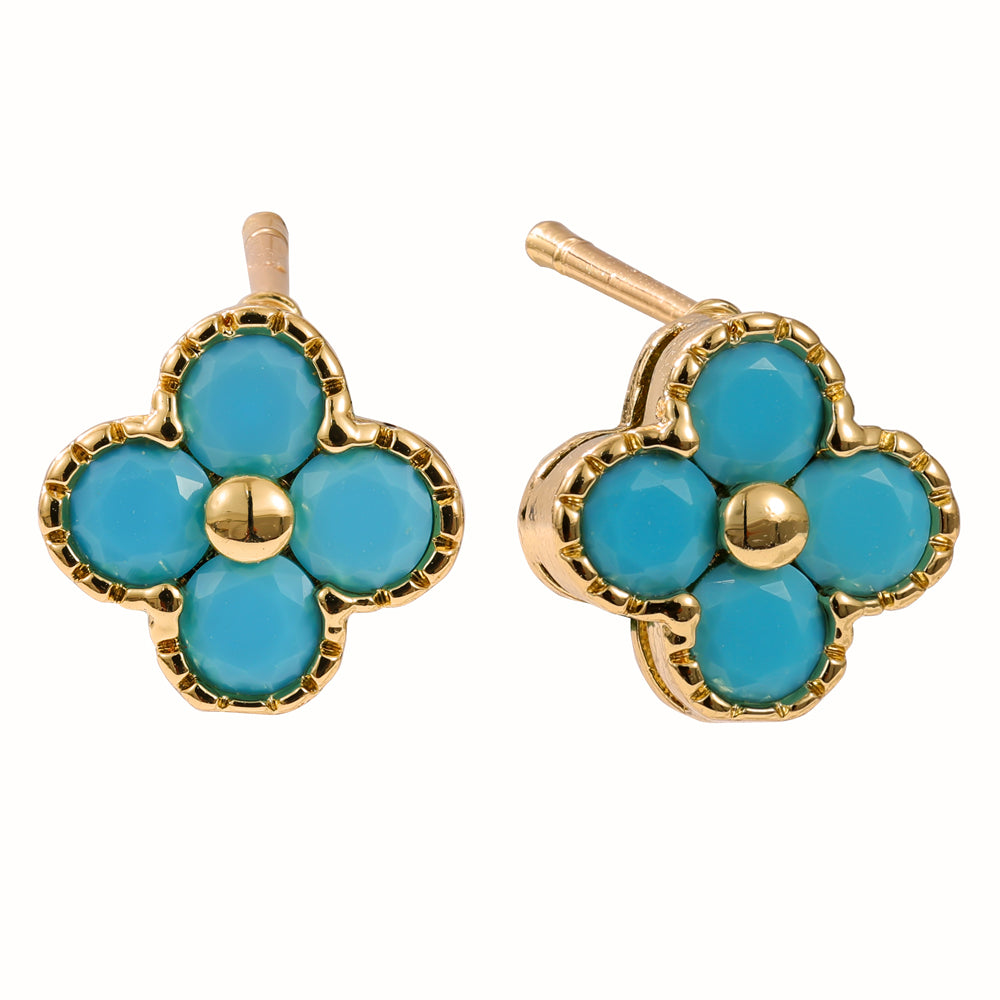 Turquoise Clover Earrings