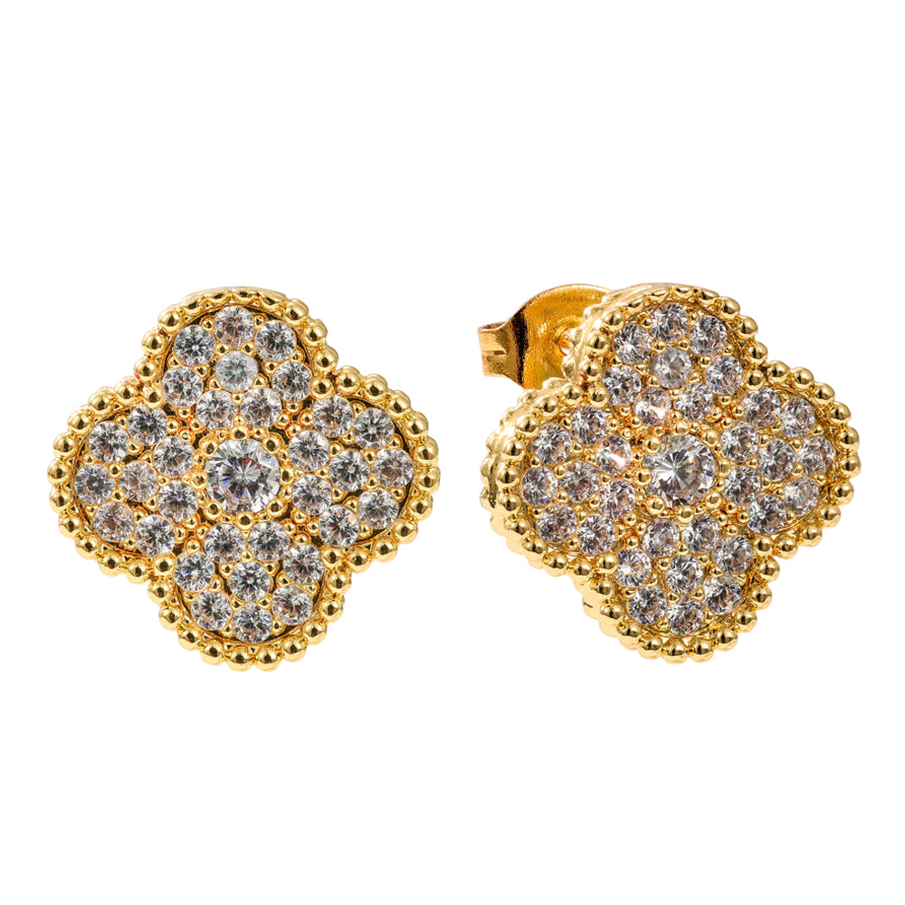 Solana Crystal Clover Earrings