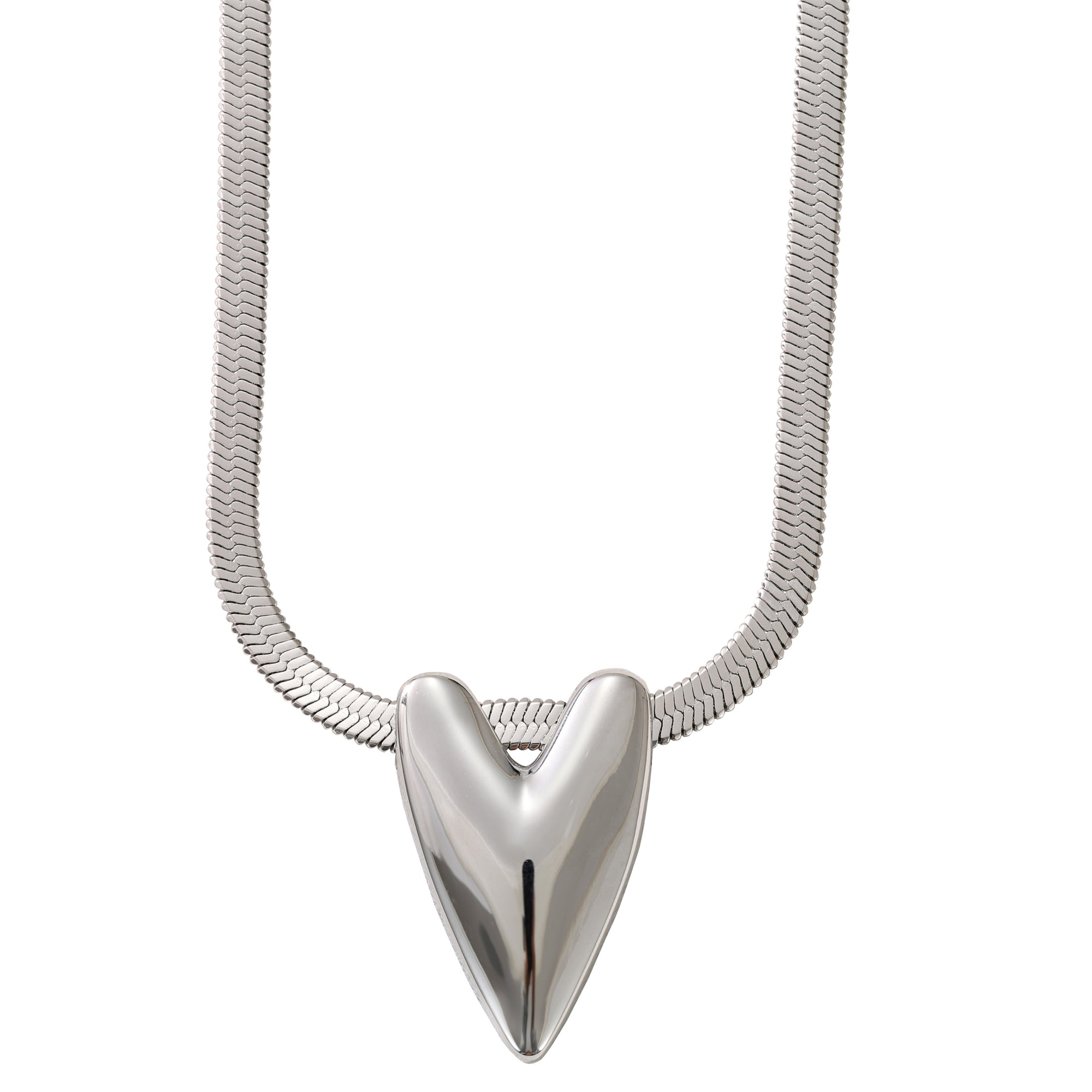 Contemporary Style Silver Plated Heart Necklace