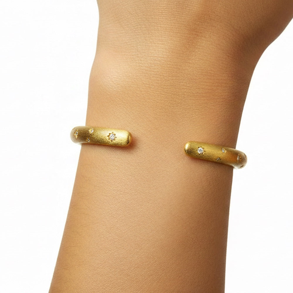 Brooklyn Brushed Gold Plated Bangle