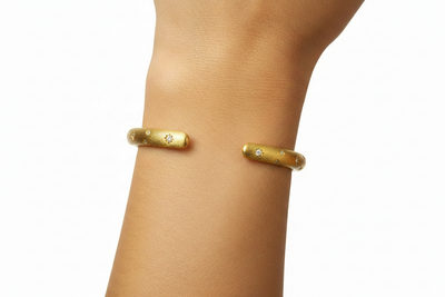 Brooklyn Brushed Gold Plated Bangle