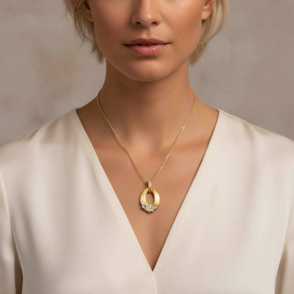 Eliana Brushed Gold Plated Necklace