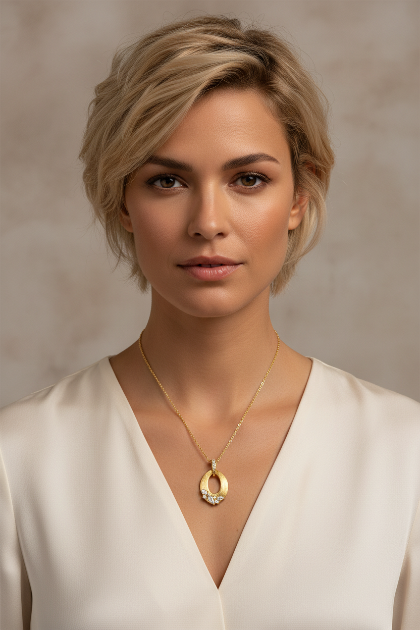 Eliana Brushed Gold Plated Necklace
