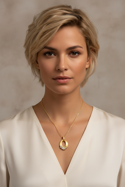 Eliana Brushed Gold Plated Necklace