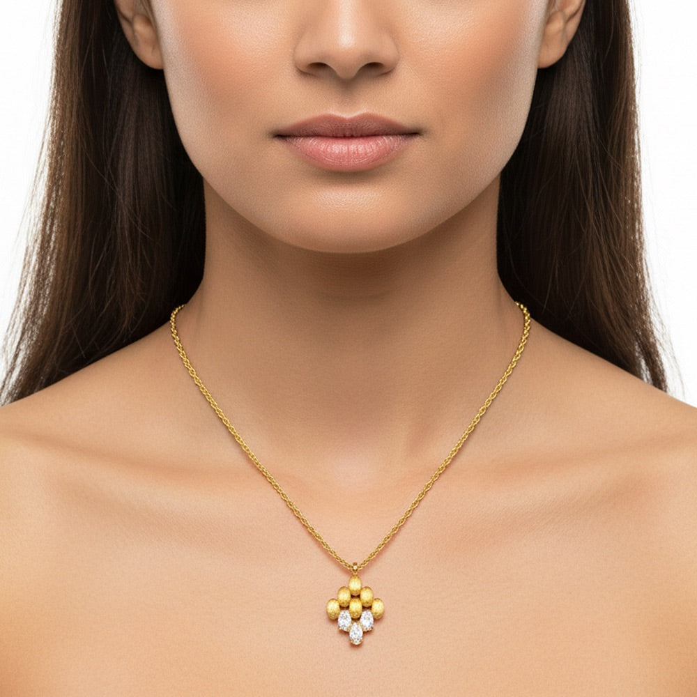 Aubrey Brushed Gold Plated Necklace