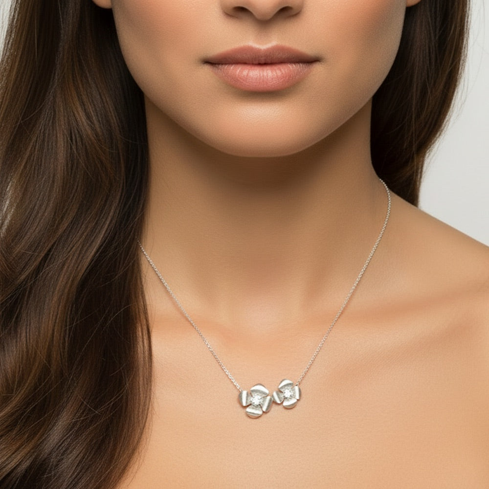 Madelyn Brushed Silver Plated Necklace