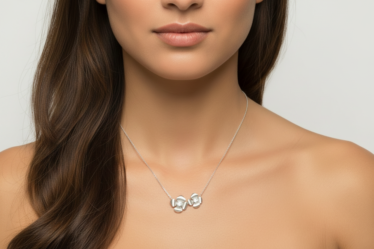 Madelyn Brushed Silver Plated Necklace