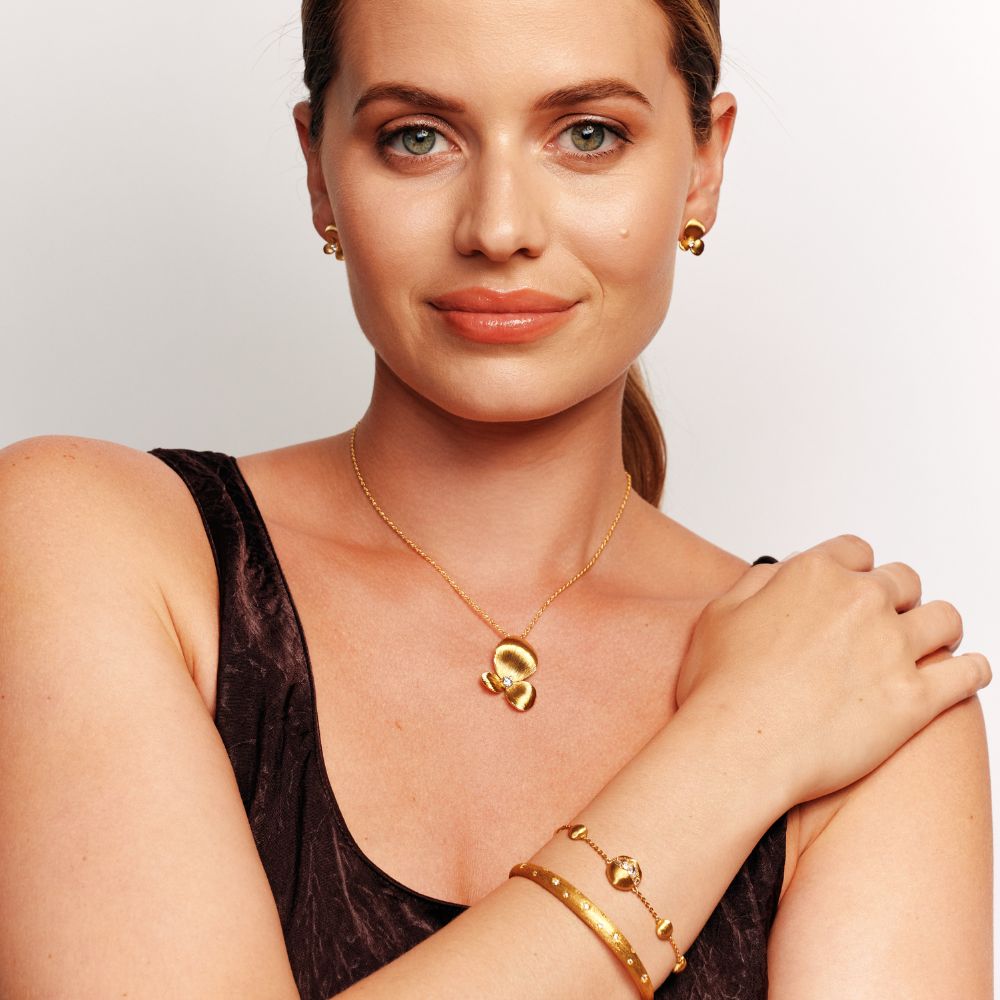 Brooklyn Brushed Gold Plated Bangle