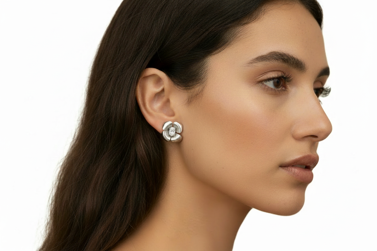 Madelyn Brushed Silver Plated Earrings