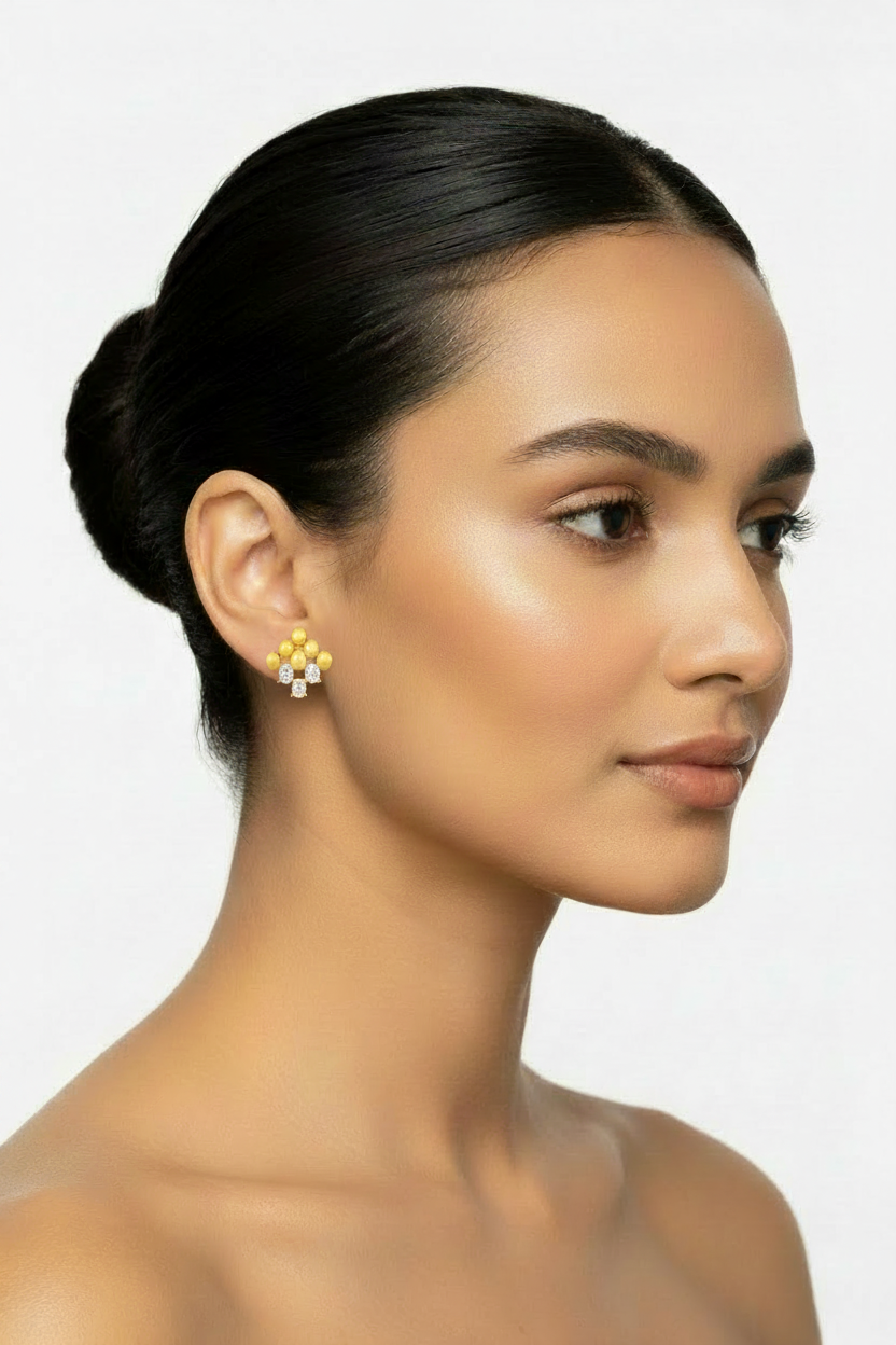 Aubrey Brushed Gold Plated Earrings