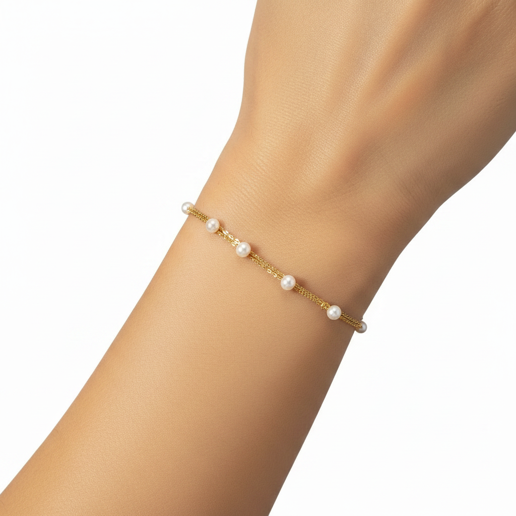 Natalie Gold Plated Faux Pearl Bracelet