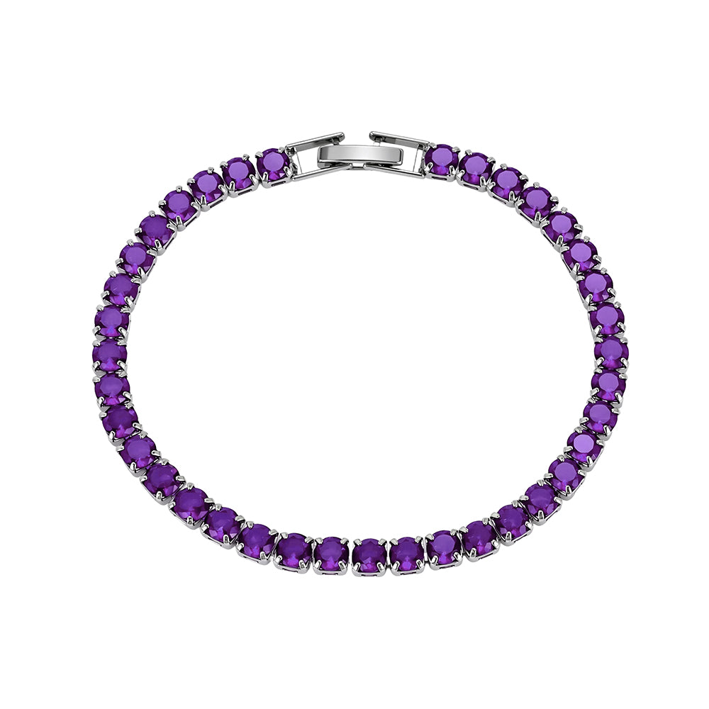 Tennis Bracelet, Amethyst 4mm