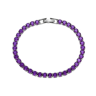 Tennis Bracelet, Amethyst 4mm