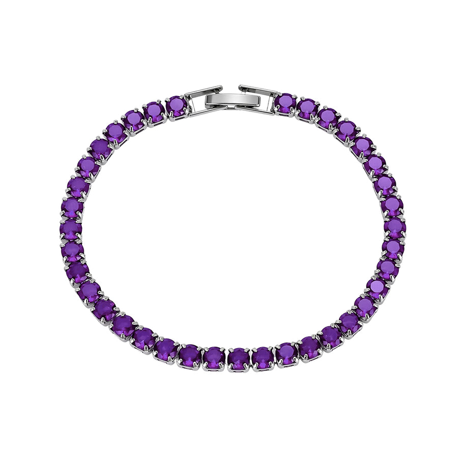 Tennis Bracelet, Amethyst 4mm