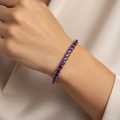 Tennis Bracelet, Amethyst 4mm