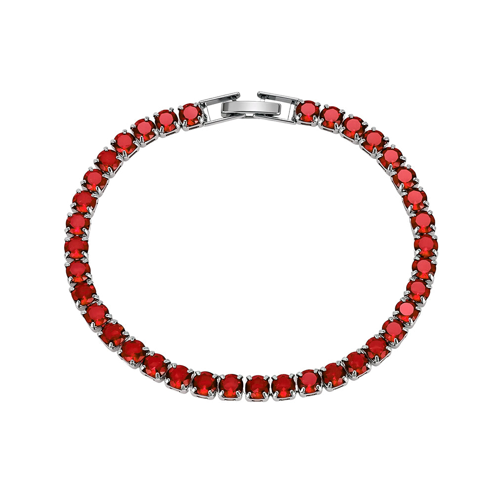 Tennis Bracelet, Garnet 4mm