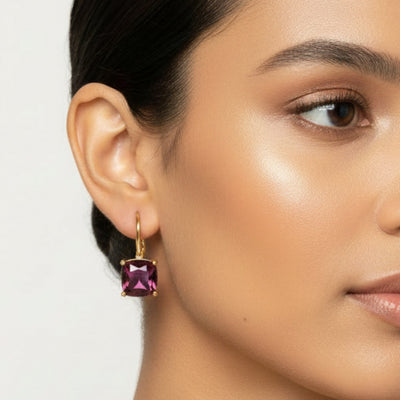 Genevieve Amethyst & Fuchsia Earrings