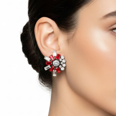 Olivia Crystal & Ruby Earrings