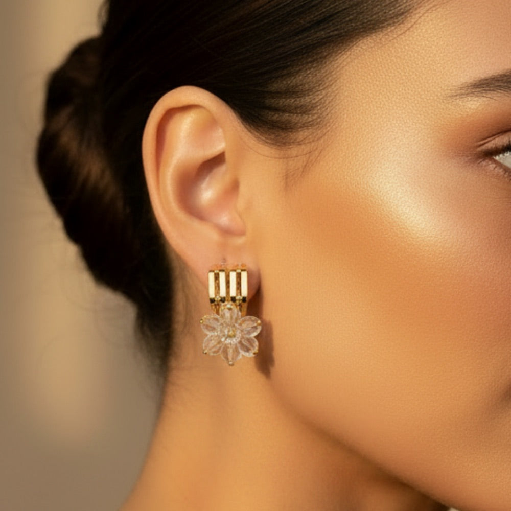 Ava Gold Plated Cluster Earrings