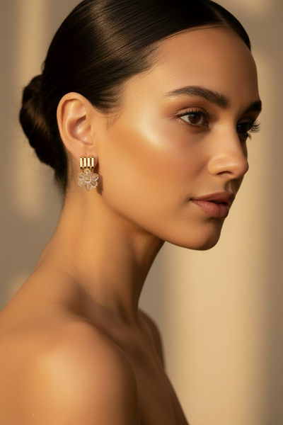 Ava Gold Plated Cluster Earrings