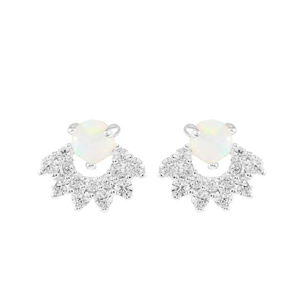 White Opal Style Studs