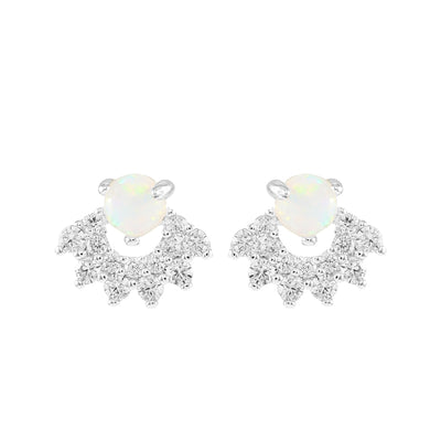 White Opal Style Studs