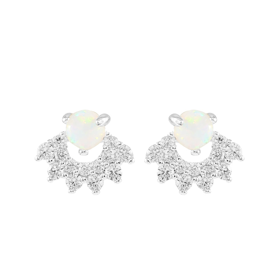 White Opal Style Studs