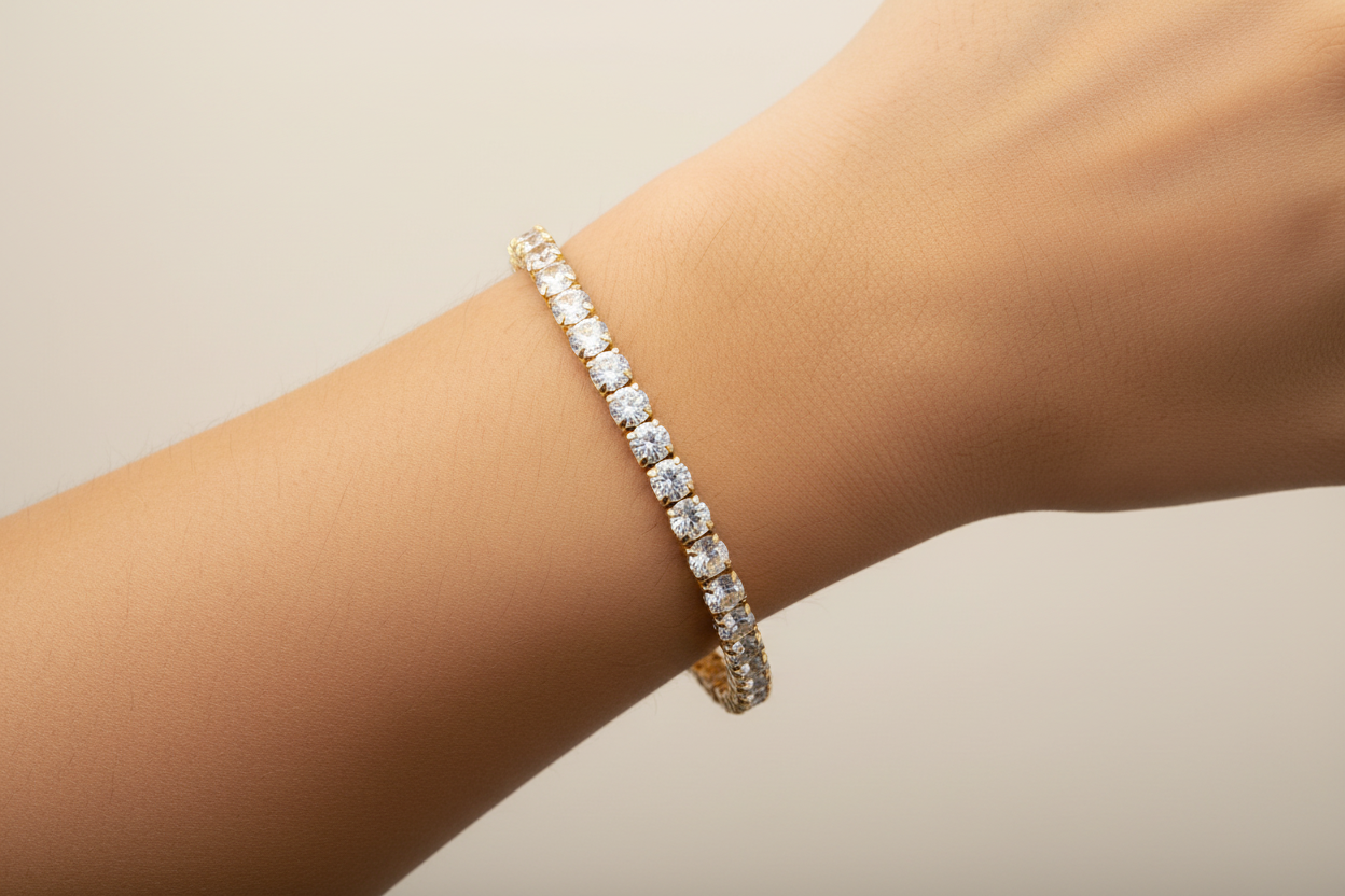 Tennis Bracelet, Gold 4mm