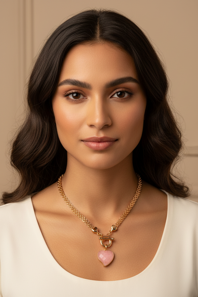 Rose Quartz Gold Necklace