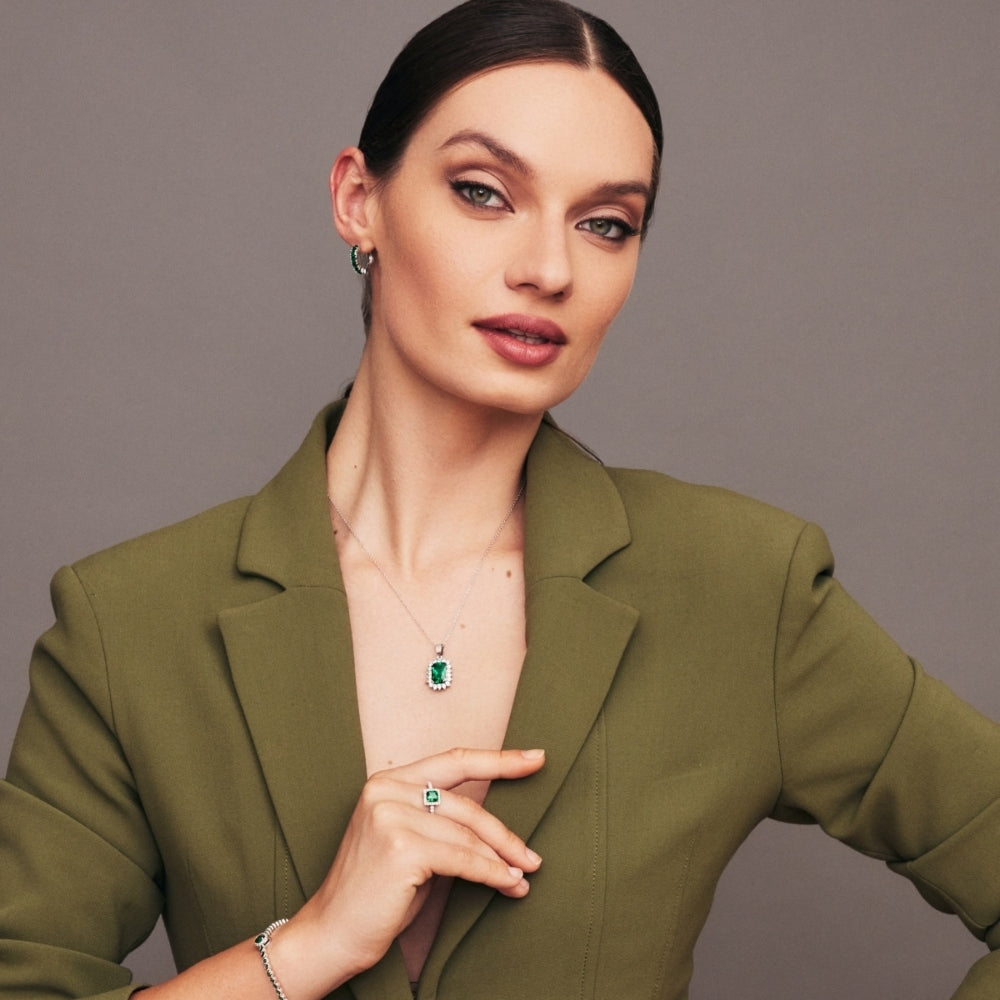 Classic Emerald Hoops