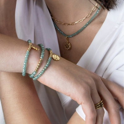 Set of Three Aqua Bracelets