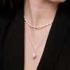 Layered freshwater Pearl & Rose Gold Bead Necklace