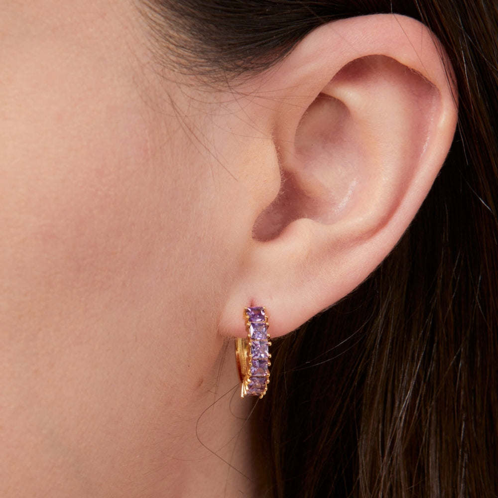 Classic Amethyst Hoops