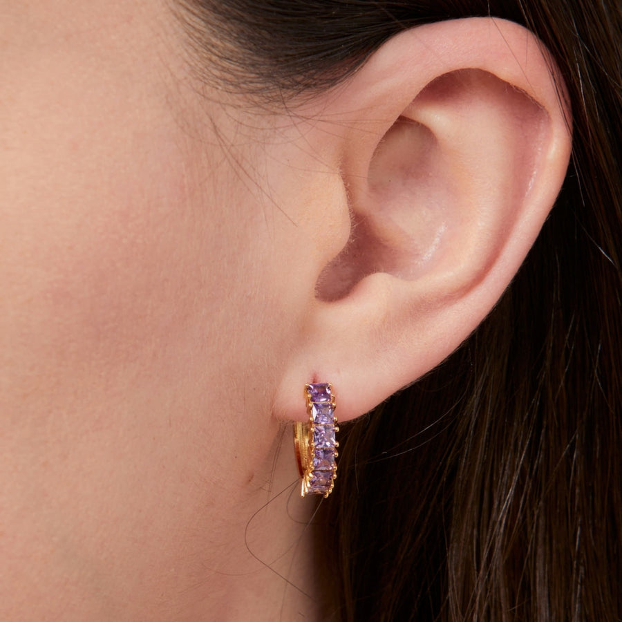 Classic Amethyst Hoops