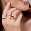 Fuchsia Baguette Ring #8